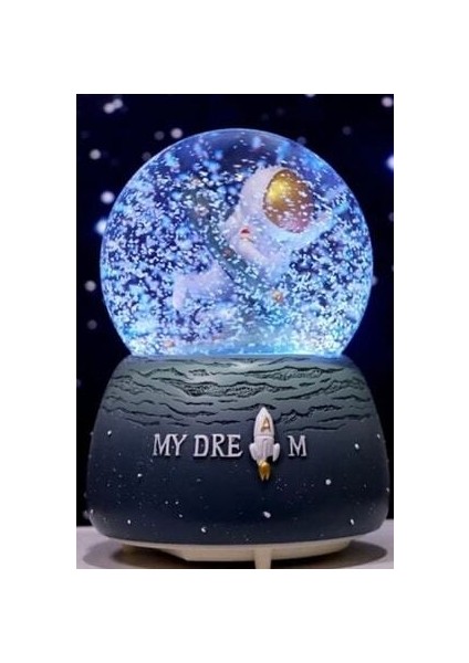 Astronot Hayalim Işıklı Müzikli Püskürtmeli Büyük Boy Kar Küresi fiyatları