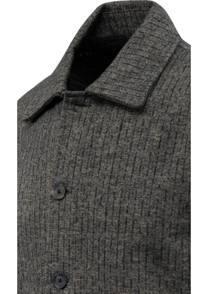 Erkek Kışlık Kumaş Hırka Çizgili Desenli Klasik Kalıp - 5234G modelleri