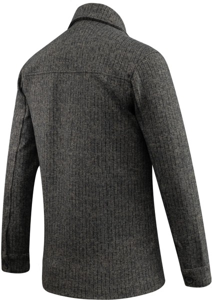 Erkek Kışlık Kumaş Hırka Çizgili Desenli Klasik Kalıp - 5234G fırsatları