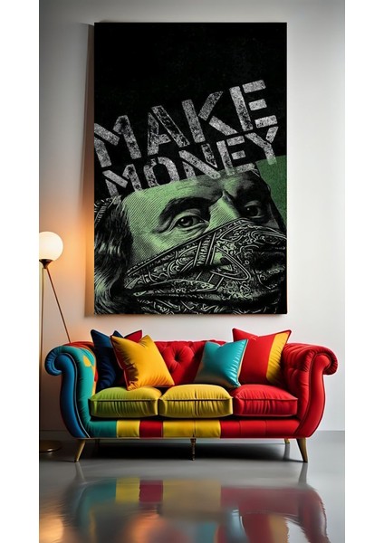 Make Money Ev Duvar Salon Güzellik Salonu Ofis Dükkan Dekarasyon Kanvas Tablo