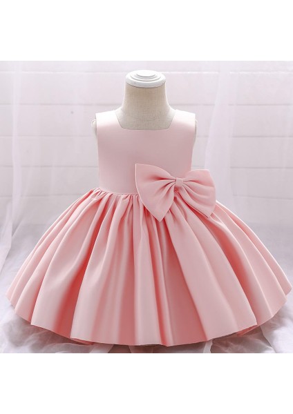 Kız Bebek Kare Yaka Elbise Doğum Günü Elbise Kız Çocuk Abiye Zarif Prenses Elbise