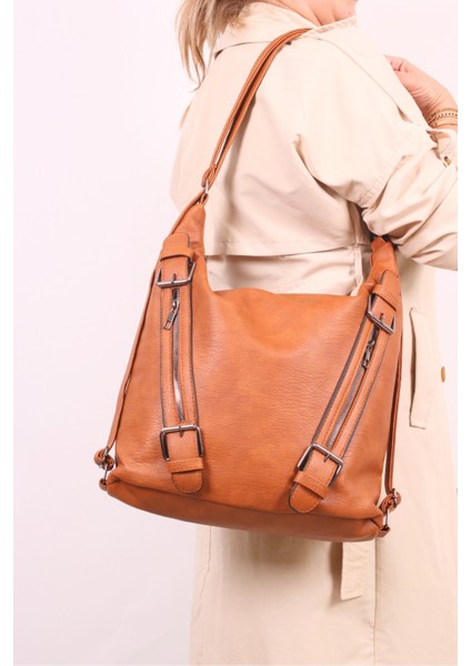 Büyük Boy Yumuşak Deri Çok Fonksiyonel Kadın Sırt ve Omuz Çantası - Şık ve Pratik Tasarım fırsatları