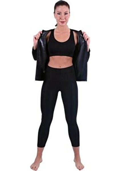 Kadın Siyah Termal Uzun Kol Sauna Üst Dokuma Kumaşla Zayıflatan Etki fiyatları