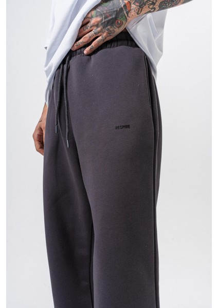 Erkek Respire Yazı Detaylı Basic Baggy Eşofman Altı Füme indirimleri