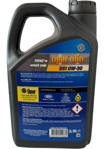 Olio Ds1 0W30 3.9 Litre Motor Yağı Üretim Yılı 2025 55177950 fiyatları