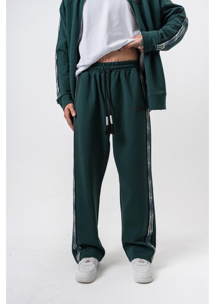 Erkek Dark Striped Şerit Detaylı Kışlık Doubleface Baggy Eşofman Altı Nefti fiyatları