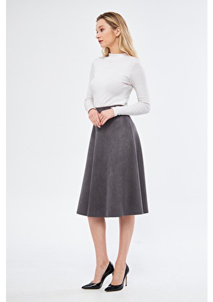 Midi Boy Süet Kiloş Etek modelleri