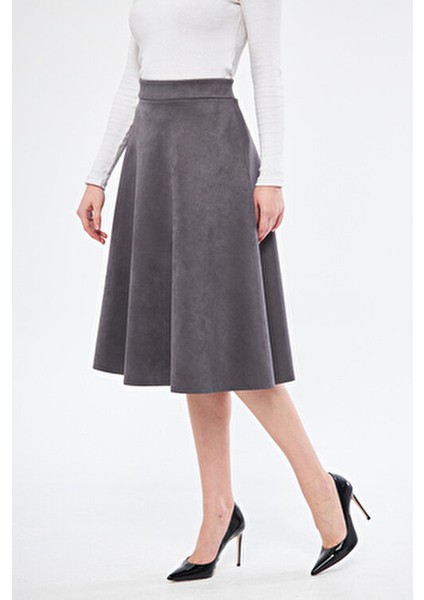 Midi Boy Süet Kiloş Etek indirimleri