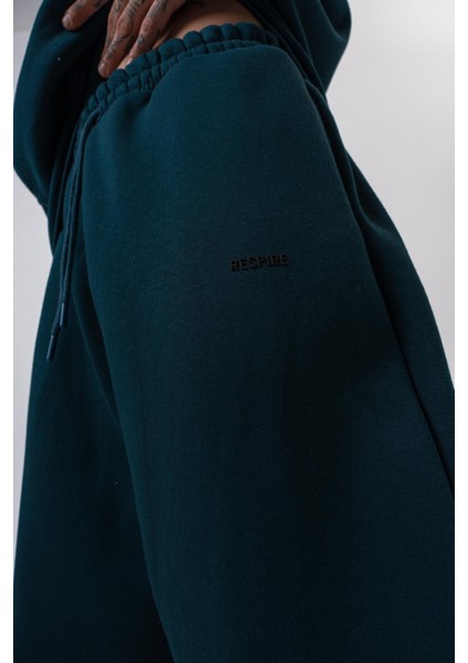 Erkek Respire Yazı Detaylı Basic Baggy Eşofman Altı Zümrüt indirimleri