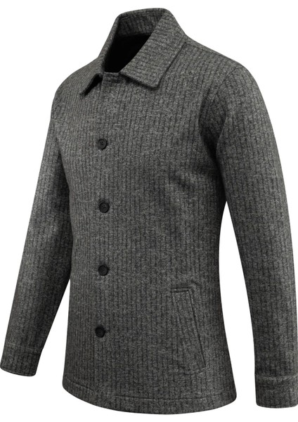 Erkek Kışlık Kumaş Hırka Çizgili Desenli Klasik Kalıp - 5234G fiyatları