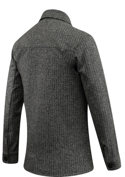 Erkek Kışlık Kumaş Hırka Çizgili Desenli Klasik Kalıp - 5234G fırsatları