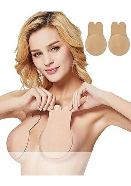 Kadın Ten Renk Göğüs Dikleştirici Göğüs Ucu Gizleyici Meme Kaldıcırıcı Sütyen Yapışkanlı Askısız