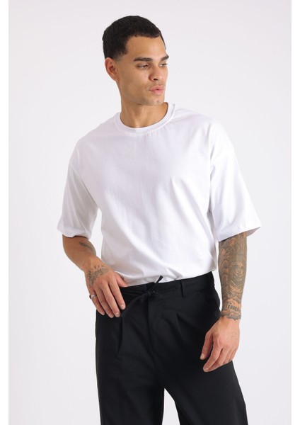 %100 Pamuk Overfit Erkek Basic T-Shirt, Erkek Sade Tişört indirimleri