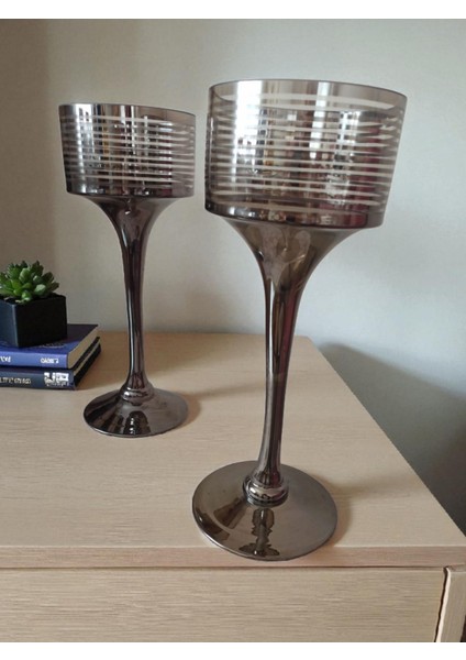 Vintage Smoky Metalik Dekoratif Obje 2'li Set & 38 cm fiyatları