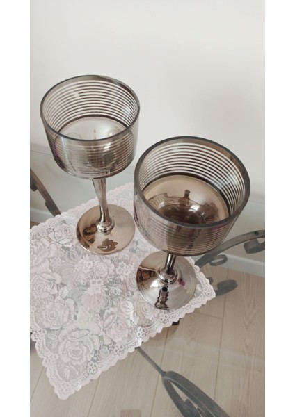 Vintage Smoky Metalik Dekoratif Obje 2'li Set & 38 cm indirimleri
