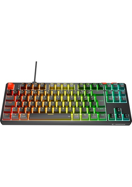 Yoru Tkl Siyah/gri Type-C Bağlantılı Outemu Red Swich Q Mekanik Gaming Oyuncu Klavye Rgb modelleri