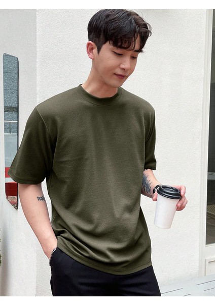 - Erkek Basic Super Pamuklu Oversize Koyu Haki Tişört fırsatları