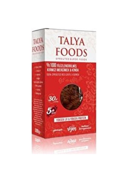 Talyafoods Kırmızı Mercimek & Kinoa Makarnası 200GR