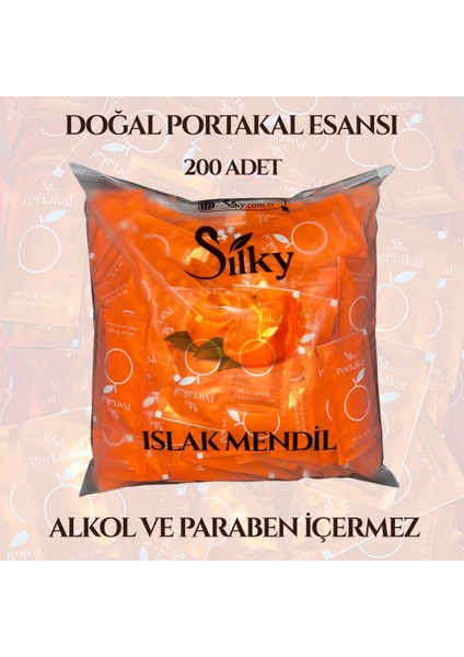 Doğal Portakal Esanslı Islak Mendil 200'lü