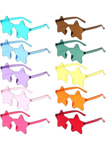 Yıldız Şekilli Çerçevesiz Parti Gözlüğü 6 Renk 6 Adet (5282) fiyatları