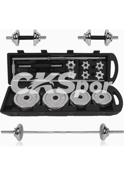 Ckspor 50 kg Krom Döküm Çantalı Dambıl Bar Set CKS19 fırsatları
