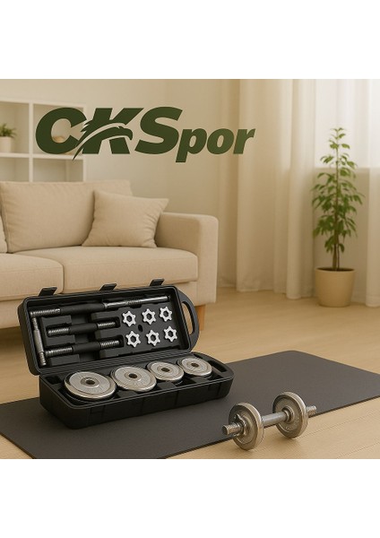 Ckspor 50 kg Krom Döküm Çantalı Dambıl Bar Set CKS19 indirimleri