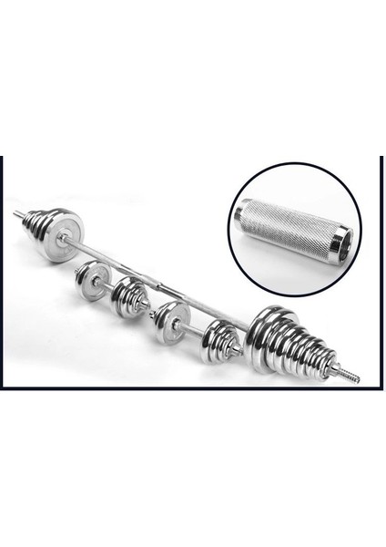 Ckspor 50 kg Krom Döküm Çantalı Dambıl Bar Set CKS19
