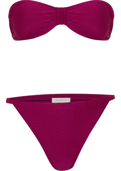 Dokulu Mor Straplez Bikini