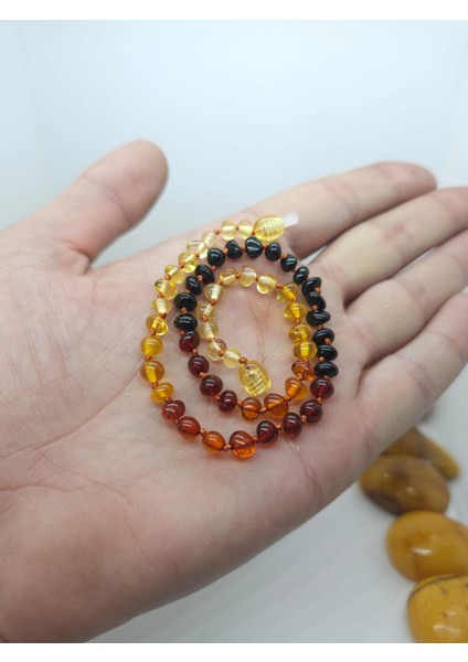 Kehribar Bebek Kolyesi Gökkuşağı