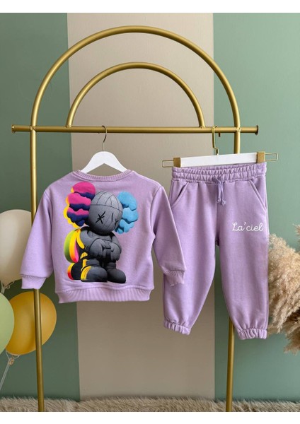 Kız Çocuk Pamuklu 2'li Takım Sırt Baskılı Alt - Üst Takım Eşofman Takım fiyatları