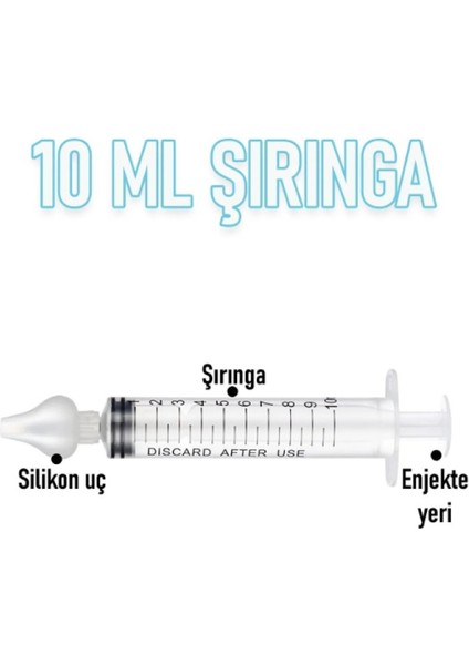 2'li Şırıngalı Bebek Burun Yıkama Kiti Enjektör ve Silikon Uç Nazal Temizleme Burun Aspiratörü