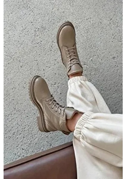 Stones Kadın Hakiki Deri Postal Bot Vizon