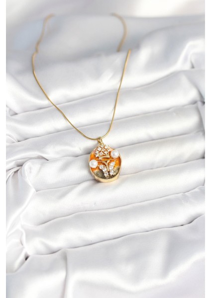 316L Çelik Zincir Kelebek Model Sanatsal Portre Kadın Kolye - PRT3500EB09085 fiyatları