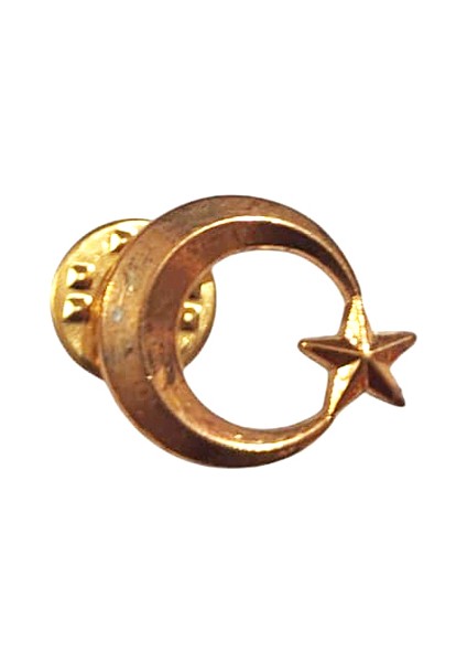 Türk Bayrağı Ay ve Yıldız Yaka Rozeti Sarı - 1 Adet fiyatları