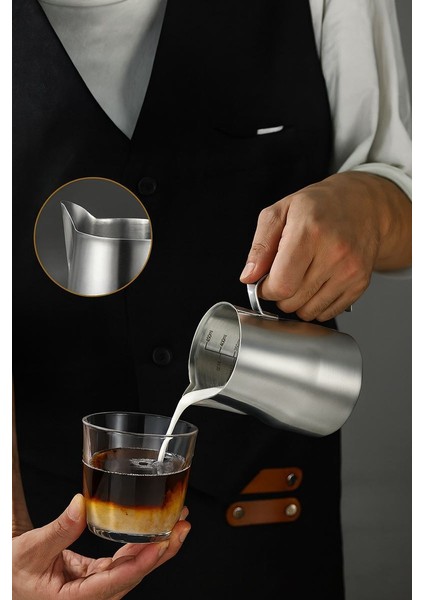Çelik 500 ml Kahve Süt Köpürtme Potu Sütlük Pitcher MT191 fiyatları