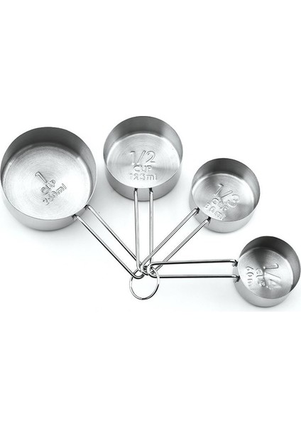 Çelik 4 Parça Kahve Baharat Un Bakla Ölçüm Kaşığı MT149