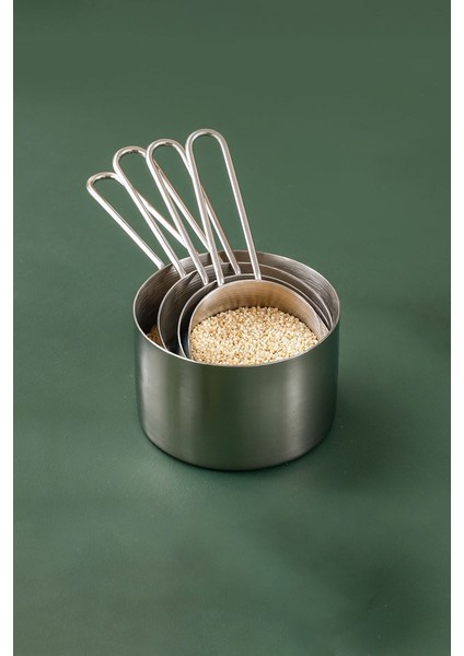 Çelik 4 Parça Kahve Baharat Un Bakla Ölçüm Kaşığı MT149 fırsatları