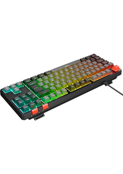Yoru Tkl Gri/siyah Type-C Bağlantılı Outemu Red Swich Q Mekanik Gaming Oyuncu Klavye Rgb
