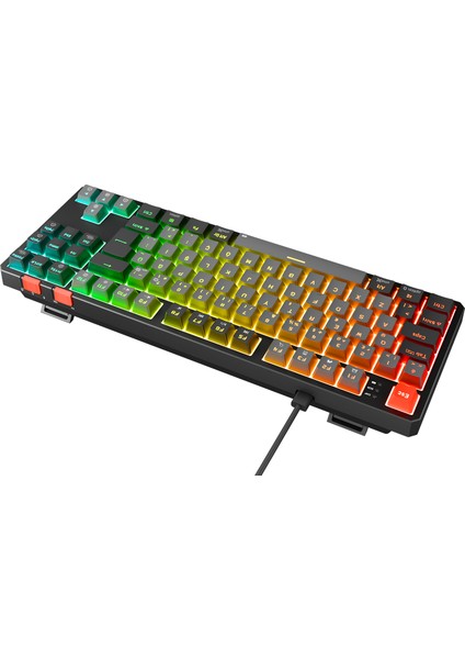 Yoru Tkl Gri/siyah Type-C Bağlantılı Outemu Red Swich Q Mekanik Gaming Oyuncu Klavye Rgb
