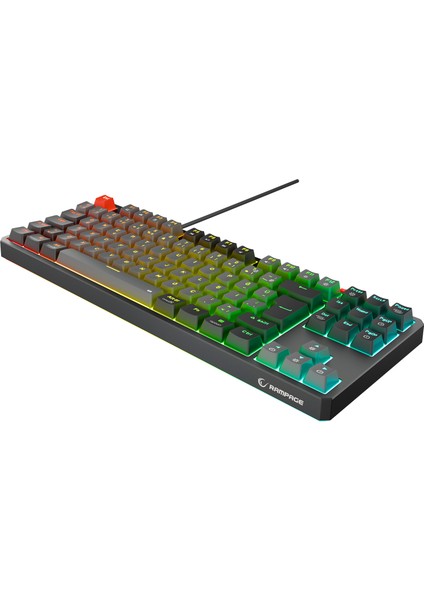 Yoru Tkl Gri/siyah Type-C Bağlantılı Outemu Red Swich Q Mekanik Gaming Oyuncu Klavye Rgb