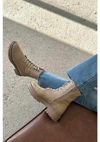 Boyd Kadın Hakiki Deri Postal Bot Vizon