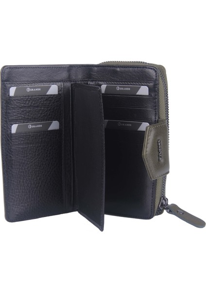 Hakiki Deri Kadın Cüzdan Yeşil 2716