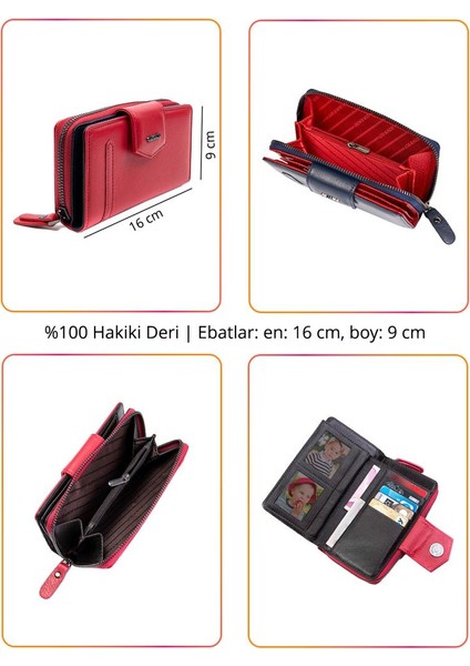 Hakiki Deri Kadın Cüzdan Yeşil 2716