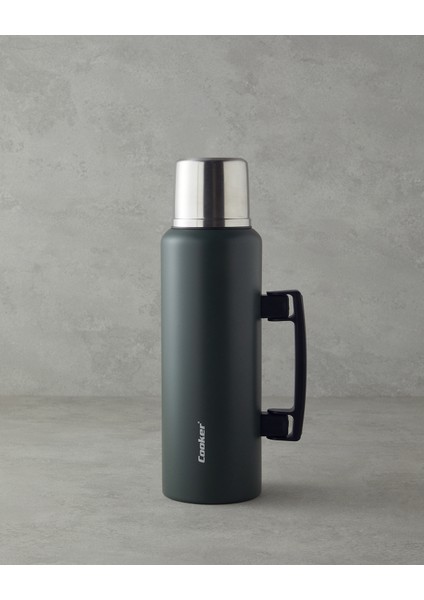 Heatlock Çelik Bardaklı Termos 1,5l Koyu Yeşil