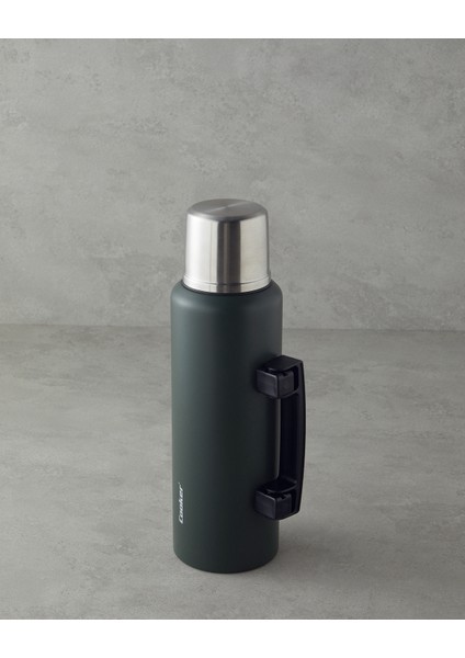 Heatlock Çelik Bardaklı Termos 1,5l Koyu Yeşil