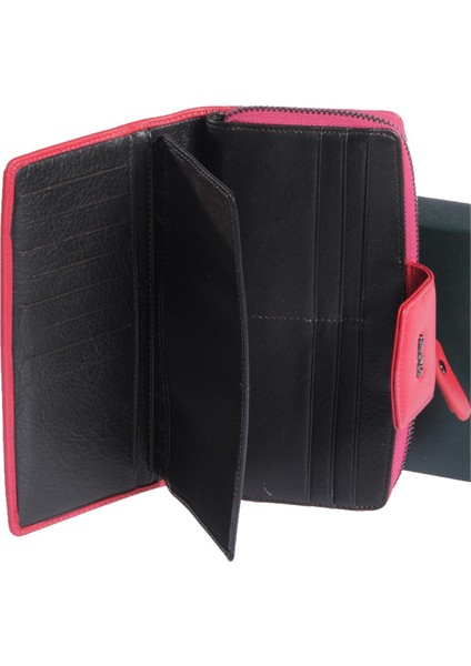Hakiki Deri Kadın Cüzdan Fuşya 2714