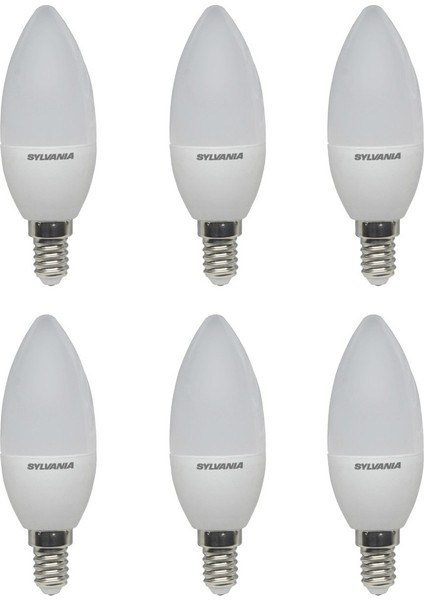 5,5W LED Mum Ampul 470 Lm 865 / E14 Duy 6500K Soğuk Beyaz -6'lı Paket