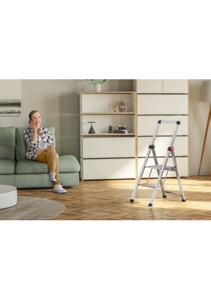 DK40 Standartline 2 Basamaklı Emniyet Merdiveni Alüminyum Renk indirimleri