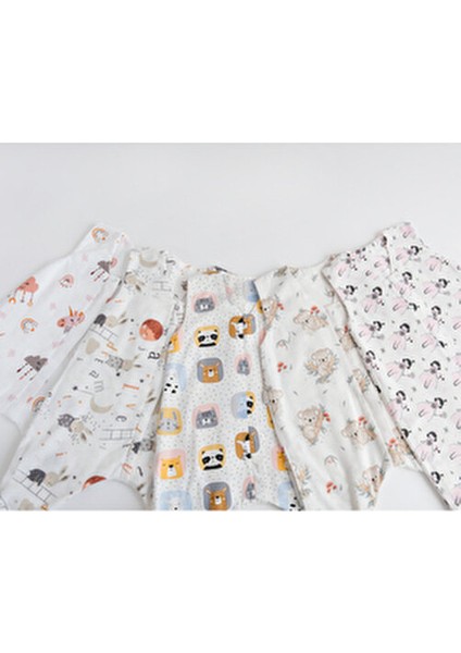 Organik Pamuk Pazen Kışlık Uyku Tulumu, Unicorn Desenli Çocuk ve Bebek Tulumu
