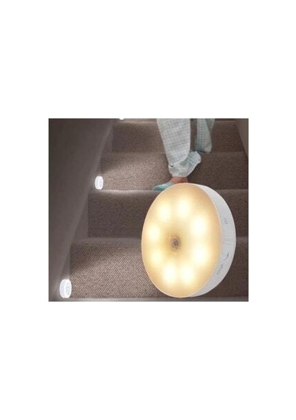 Hareket Sensörlü Sarı Renk USB Şarjlı LED Işık Lamba indirimleri